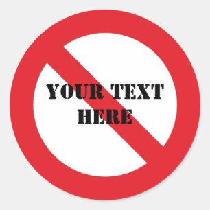Prohibited customisable stickers