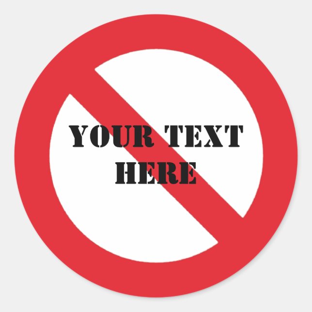 Prohibited customisable stickers (Front)