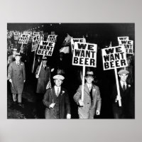 Prohibition Beer Protest 1950's Vintage Photograph