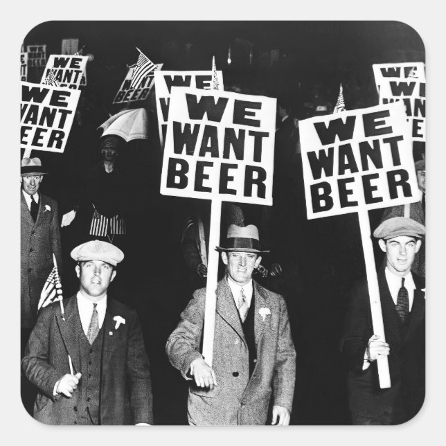 Prohibition Beer Protest 1950's Vintage Photograph Square Sticker (Front)