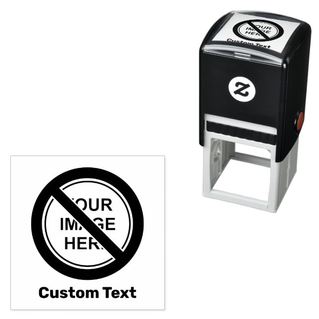 Prohibition Circle Sign with Custom Text and Image Self-inking Stamp (In Situ)