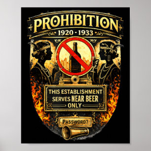 Prohibition Era 1920s Speakeasy American History Poster