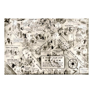 Prohibition Era Harlem, New York Speakeasy Map Photo Print