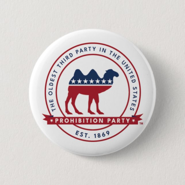 Prohibition Party 1869 Logo 6 Cm Round Badge (Front)