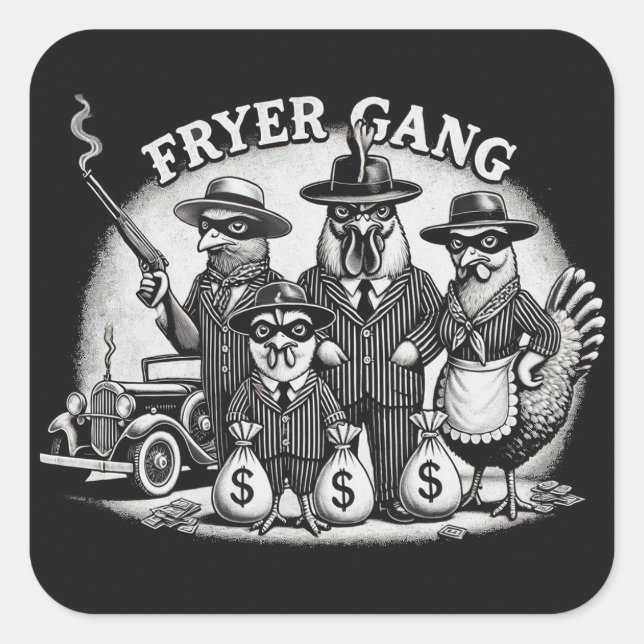 "Prohibition Pullets" Square Sticker (Front)