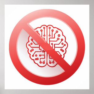 Prohibition sign of using artificial intelligence