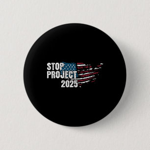 Project 2025 Anti Trump American Flag  6 Cm Round Badge