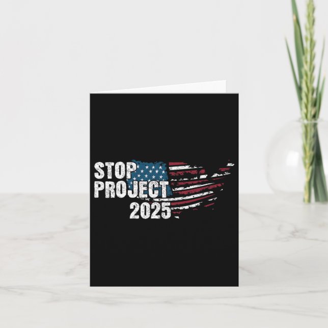 Project 2025 Anti Trump American Flag  Card (Front)