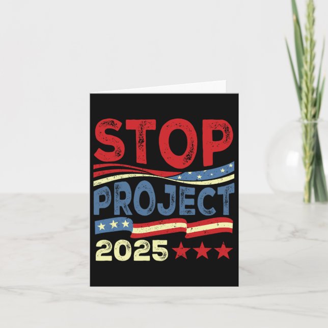 Project 2025 Anti Trump Usa Flag Political Women M Card (Front)