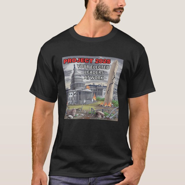 Project 2025 Satirical T-Shirt – d.c. in ruins (Front)