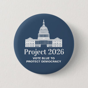 Project 2026 Vote for Democracy 6 Cm Round Badge