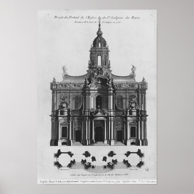 Project for the church of Saint-Sulpice Poster (Front)