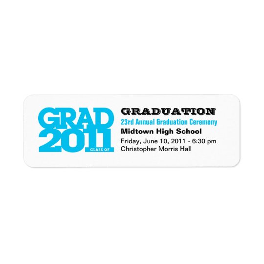 Project Graduation Announcement Label Grad 2011 B Return Address Label