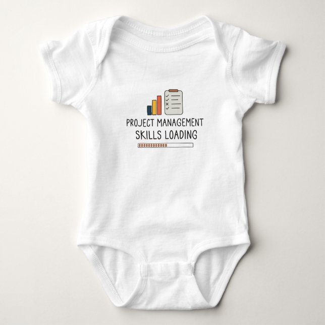 Project Management Skills Loading Project Manager Baby Bodysuit (Front)