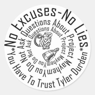 Project Mayhem Classic Round Sticker