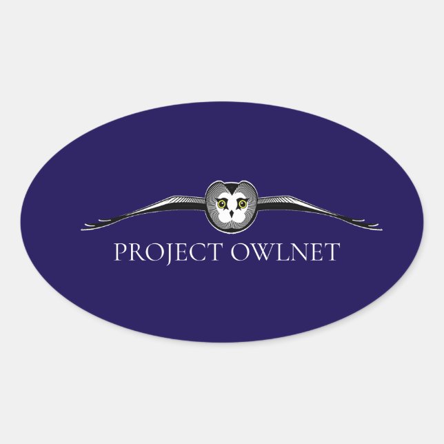 Project Owlnet Oval Sticker (Front)