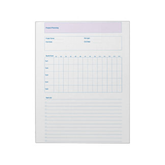 Project Planning Template, Printable Planner Sheet Notepad