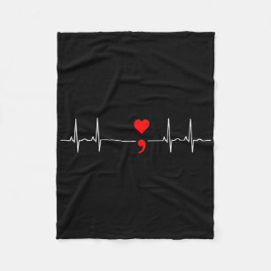 Project Semicolon Hoodie Suicide Prevention Shirt Fleece Blanket