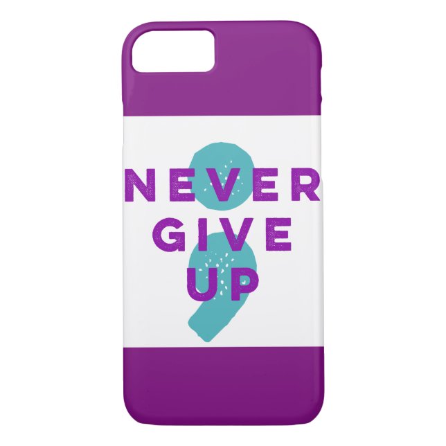 Project Semicolon Never Give Up Suicide Prevention Case-Mate iPhone Case (Back)
