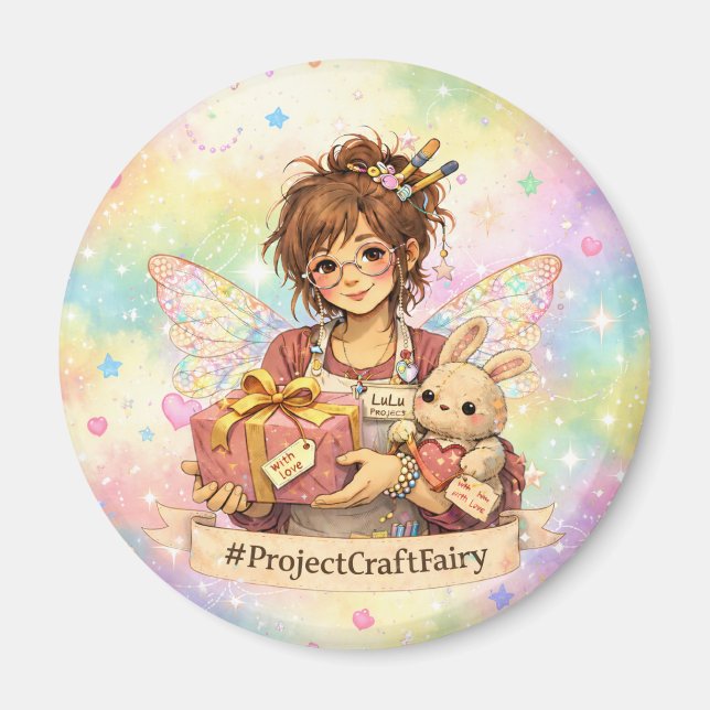 #ProjectCraftFairy - Craft Community Fundraising Magnet (Front)
