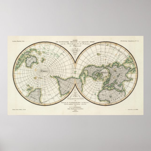 projection showing magnetic declination poster (Front)