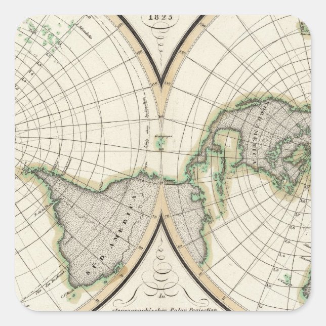 projection showing magnetic declination square sticker (Front)