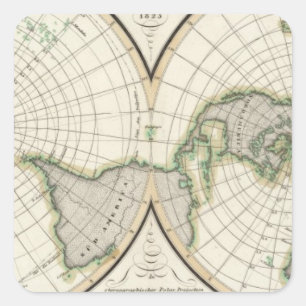 projection showing magnetic declination square sticker