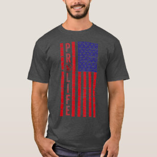 ProLife Save Unborn Babies Lives American Flag T-Shirt