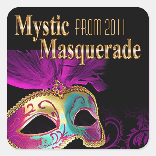 Prom 2011 Mystic Masquerade Party Square Sticker (Front)
