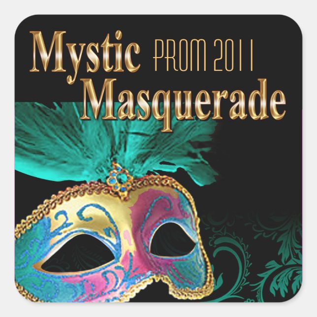 Prom 2011 Mystic Masquerade Party Square Sticker (Front)