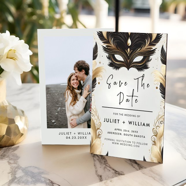 Prom Costume Masquerade Ball Wedding Save The Date (Creator Uploaded)