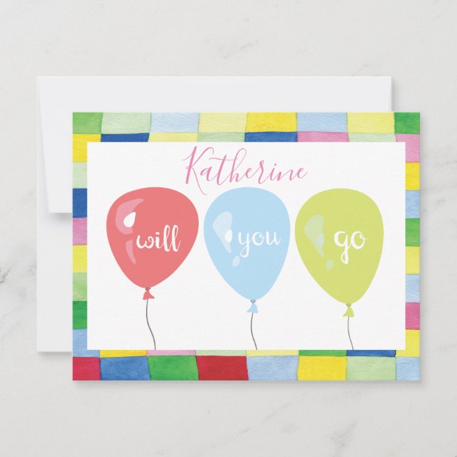 Prom Dance Promposal Balloon Card (Front)