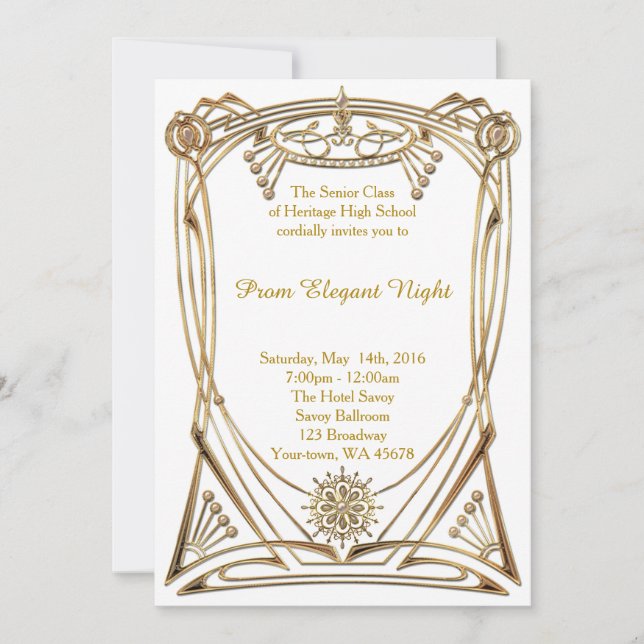 Prom Elegant Night Invitation (Front)