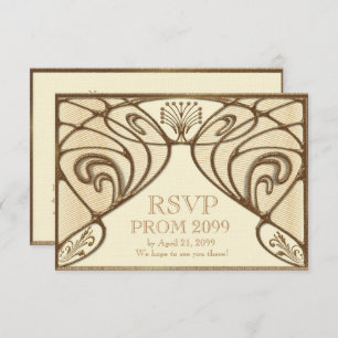 PROM RSVP, Great Gatsby, gold on ivory Invitation