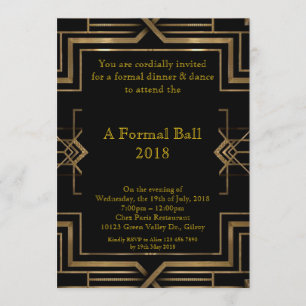 Prom senior formal, great Gatsby style Invitation