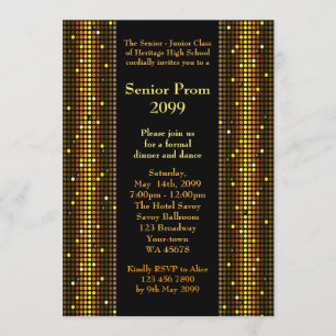 Prom senior junior,Disco,Gatsby style,column light Invitation