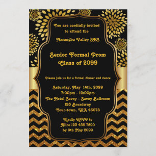 Prom senior junior, Gatsby style, art-deco,chevron Invitation