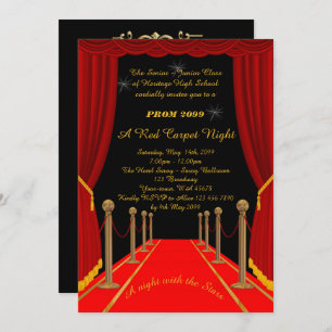 Prom Senior-Junior, Gatsby style, Red Carpet Night Invitation