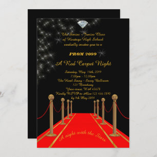 Prom Senior-Junior, Gatsby style, Red Carpet Night Invitation