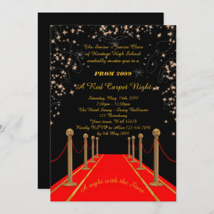 Prom Senior-Junior, Gatsby style, Red Carpet Night Invitation