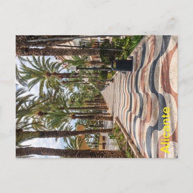 Promenade, Alicante, Costa Blanca, Spain Postcard (Front)
