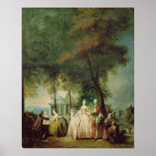 Promenade at Longchamp, c.1760 Poster