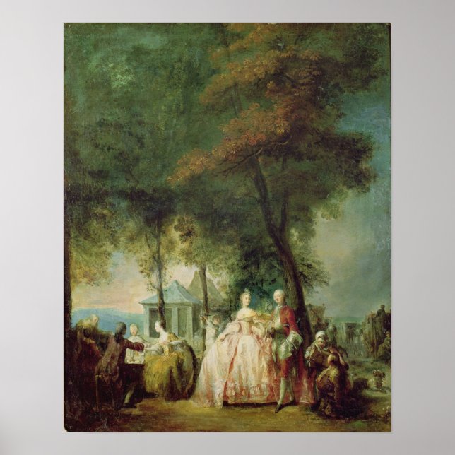 Promenade at Longchamp, c.1760 Poster (Front)