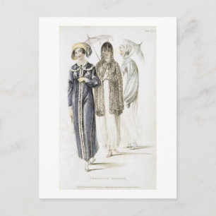 Promenade dresses, fashion plate from Ackermann's Postcard
