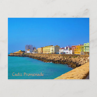 Promenade in Cadiz, Spain (Painted) Postcard