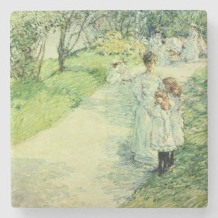 Promenaders in the garden, 1898 stone coaster