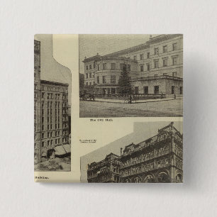 Prominent bldgs, Portland, Oregon 15 Cm Square Badge