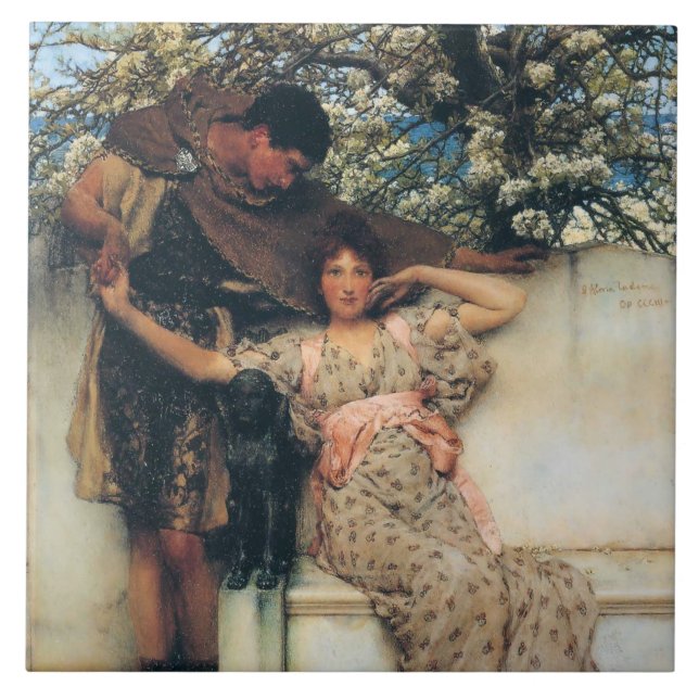 Promise of Spring (by Lawrence Alma-Tadema) Ceramic Tile (Front)