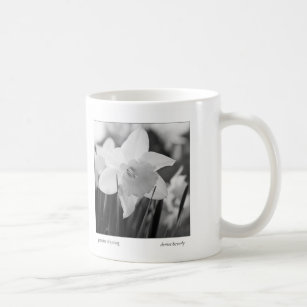 promise of spring daffodil jonquil black and white coffee mug