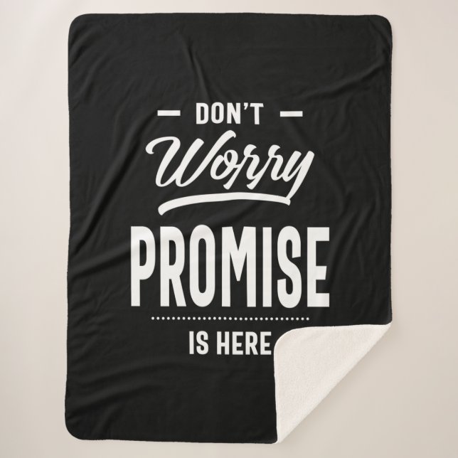 Promise Personalised Name Birthday Gift Sherpa Blanket (Front)